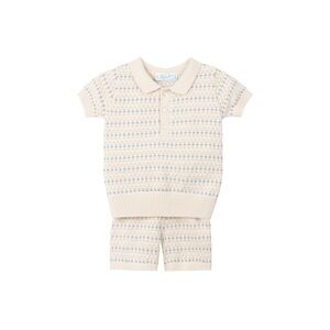 Cream and Gray Kids Shirt & Shorts Set